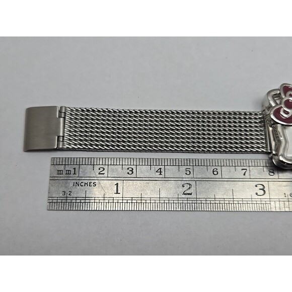 Sanrio Hello Kitty Women Watch Silver Mesh Band Quartz New Battery Pink Bow 31mm - Picture 9 of 10